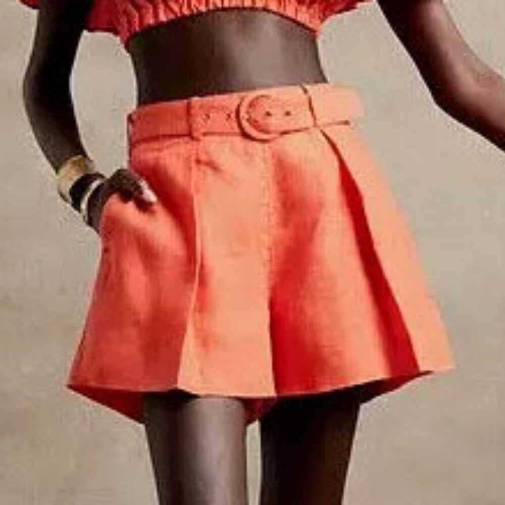 Banana Republic Meridian Linen Short - Coral